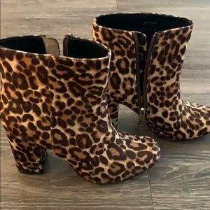 Leopard print booties